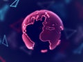 Global network concept: digital planet Earth with connection lines. Royalty Free Stock Photo