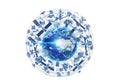 Global network concept with earth at the center surrounded by interconnected satellites and data lines Royalty Free Stock Photo