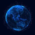 Global network concept. World map point. Global network planet Earth. 3D rendering