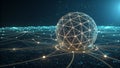 Global network connected sphere Royalty Free Stock Photo