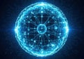 Global network connected sphere Royalty Free Stock Photo