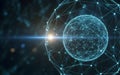 Global network connected sphere Royalty Free Stock Photo