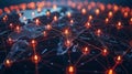 Global Network of Connected Users with Red Nodes