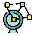 Global network connecting data blocks with lines and circles