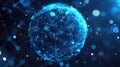 Global network connecting data points in abstract sphere Royalty Free Stock Photo