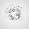 Global network connection. Abstract Digital Big Data Texture. Polygonal World map point and line composition. Royalty Free Stock Photo