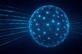 Global Network Connection with Binary Code Streams and Digital Sphere Keywords: global network, digital sphere, binary code, data Royalty Free Stock Photo