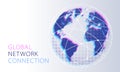 Global network connection concept. Big data or Social network communication visualization. Royalty Free Stock Photo