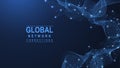 Global network connection concept. Big data visualization. Social network communication in the global computer networks Royalty Free Stock Photo
