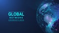 Global network connection concept. Big data visualization. Social network communication in the global computer networks Royalty Free Stock Photo