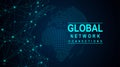 Global network connection concept. Big data visualization. Social network communication in the global computer networks Royalty Free Stock Photo