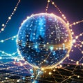 Global network connection and data exchanges over the world. 3D rendering Generative AI Royalty Free Stock Photo