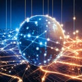 Global network connection and data exchanges over the world. 3D rendering Generative AI Royalty Free Stock Photo