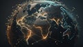 Global network connection and data exchanges over the world. Generative AI Royalty Free Stock Photo