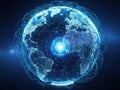 Global network connection earth digital communication technology Royalty Free Stock Photo