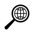 Global, network, connection icon. Black vector graphics Royalty Free Stock Photo