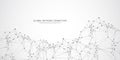 Global network connection idea template. Abstract tech network connection dots. Digital technology and big data analysis Royalty Free Stock Photo