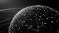Global network connection illuminating data points on abstract sphere Royalty Free Stock Photo