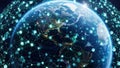 Global Network Connection Illustrating Digital Data Flow Around the Earth 135541 Royalty Free Stock Photo