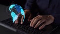 Global network connection visualization showing data exchange Thunk Royalty Free Stock Photo