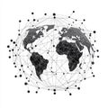 Global Network Connection World Map Abstract Design isolated on a white background Royalty Free Stock Photo