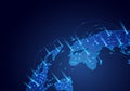 Global Network Connection World Map. Digital Lines and Points Technology Background for Business Communication Vector Illustration Royalty Free Stock Photo