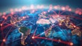 Global Network Connections Across Continents