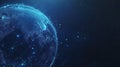 Digital Earth at Night with Glowing Connections, Global Network, Data Visualization Royalty Free Stock Photo