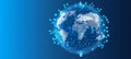 Global Network Connections Forming a Digital Sphere with Illuminated Earth and Data Spread Worldwide Royalty Free Stock Photo