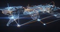 Global Network Connections Map Earth Royalty Free Stock Photo