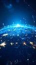 Global network connections over planet Earth with digital data communication Royalty Free Stock Photo