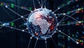Global Network Connections Sphere on Data Center Background Royalty Free Stock Photo