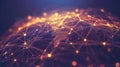 Global Network Connectivity Data Mesh Visualization with Nodes and Interconnected Links Royalty Free Stock Photo