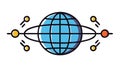 Global Network Connectivity, Interconnected Earth Icon, vector design Generative AI Royalty Free Stock Photo