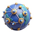 Global network connectivity with stylized 3d earth icon representing technology Royalty Free Stock Photo