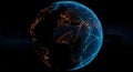 Global network connectivity visualization on Earth at night Royalty Free Stock Photo