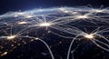Global network connectivity visualized across the planet Royalty Free Stock Photo