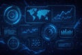 Global network data analytics futuristic interface Royalty Free Stock Photo
