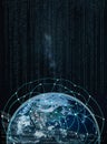 Global network on earth -- Elements of this image furnished by NASA Royalty Free Stock Photo