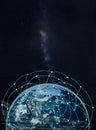 Global network on earth -- Elements of this image furnished by NASA Royalty Free Stock Photo