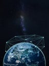 Global network on earth -- Elements of this image furnished by NASA Royalty Free Stock Photo