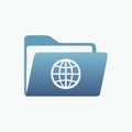 Global Network Folder Icon for Web and Data Storage Royalty Free Stock Photo