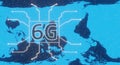 Global network with 6G network connection. Royalty Free Stock Photo