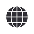 Global Network Grid Icon: World Sphere Graphic for Internet Connectivity and Global Communication Royalty Free Stock Photo