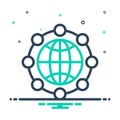 mix icon for Global Network, global and network Royalty Free Stock Photo