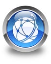 Global network icon glossy blue round button Royalty Free Stock Photo