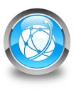 Global network icon glossy cyan blue round button Royalty Free Stock Photo