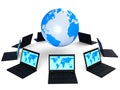 Global Network Indicates Digital Globe And Internet Royalty Free Stock Photo