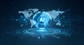 Global network integration showcasing the power of artificial intelligence technology worldwide Royalty Free Stock Photo