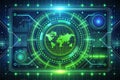 Global network interface futuristic technological display of interconnected systems and data streams. Generative AI Royalty Free Stock Photo